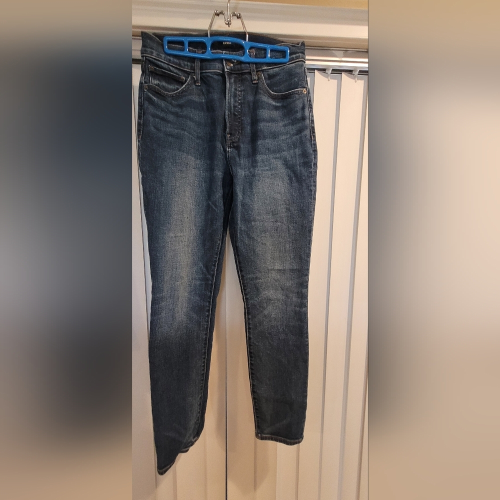 Express Women's Straight Leg Blue Jeans